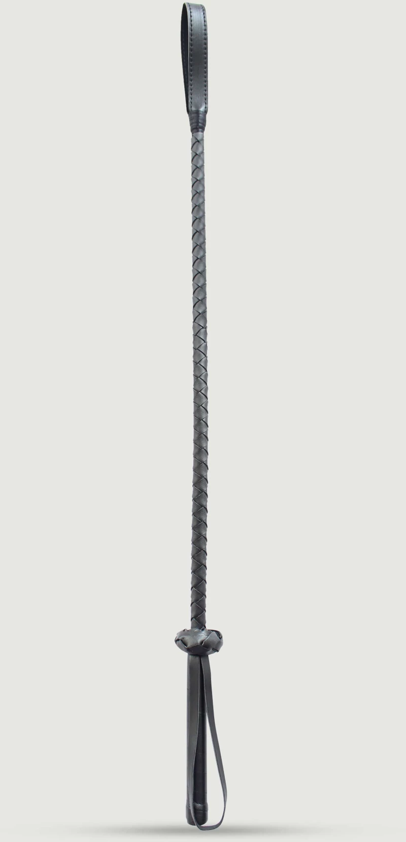 Δερμάτινο Crop Με Διπλό Λουρί Leather Riding Crop With Double Strap Tip 71 cm – Μαύρο