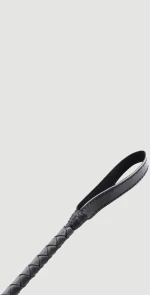 Δερμάτινο Crop Με Διπλό Λουρί Leather Riding Crop With Double Strap Tip 71 cm – Μαύρο