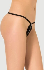 Σέξι Κιλοτάκι Με Φερμουάρ Zip Front Sexy Black Thong Knickers – Μαύρο