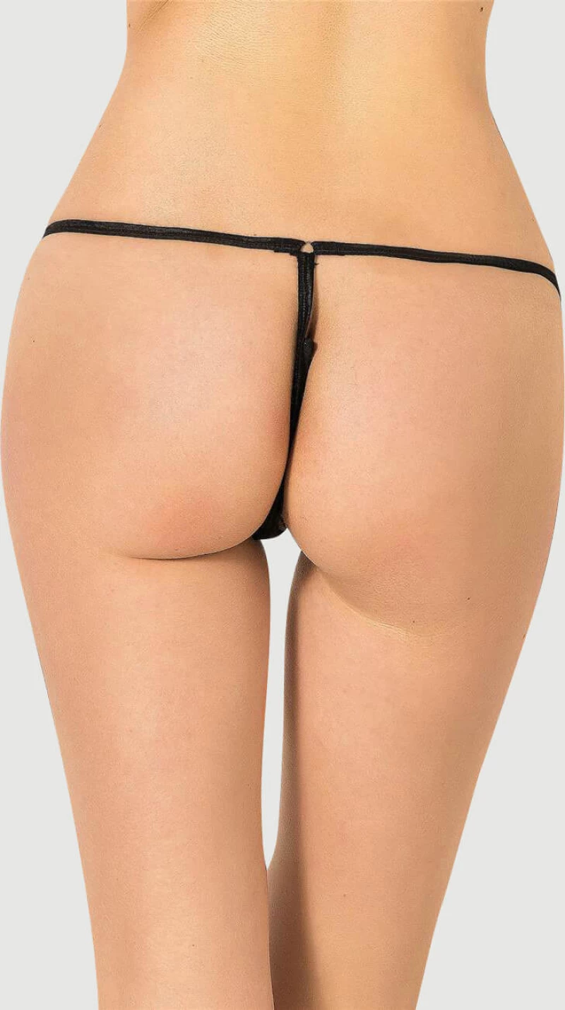 Σέξι Κιλοτάκι Με Φερμουάρ Zip Front Sexy Black Thong Knickers – Μαύρο