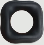 Δαχτυλίδι Πέους Από Εύκαμπτη Σιλικόνη Square Donut Liquid Silicone Flexible Cock Ring 45 mm - Μαύρο