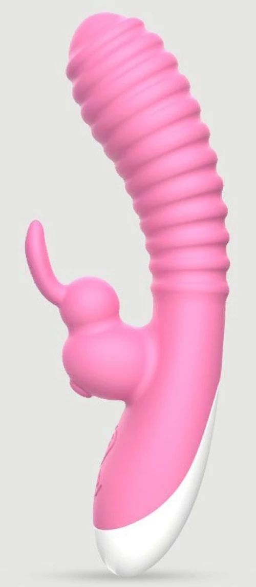 Rabbit Δονητής Σιλικόνης Με Ραβδωτή Επιφάνεια Maya Dual Motor Silicone Rabbit Vibrator With Ribbed Surface - Ροζ