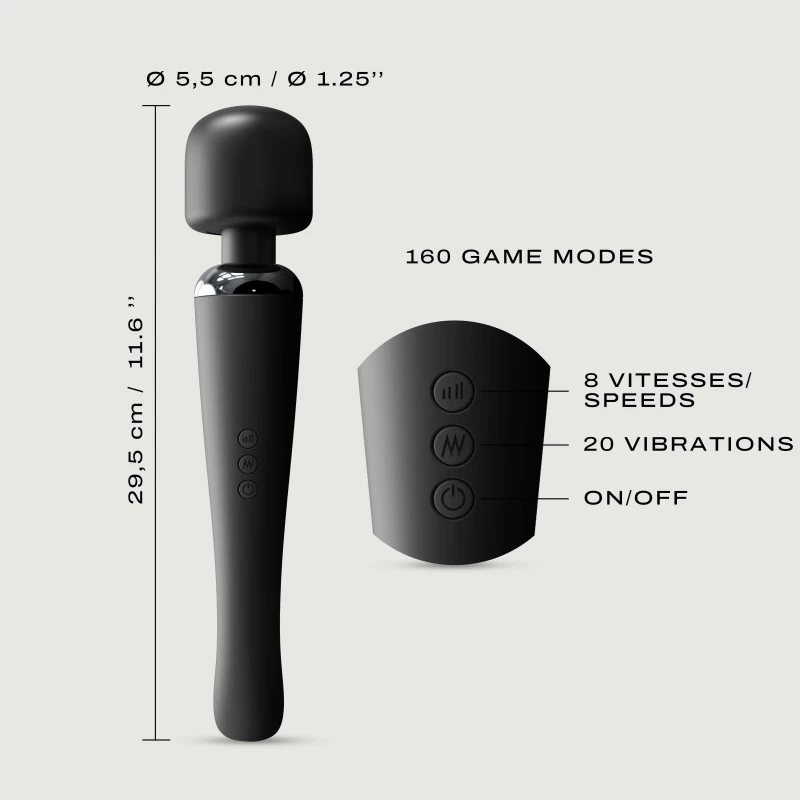 Δονητής Μασάζ Rechargeable Deluxe Megawand Vibrating Wand - Μαύρο
