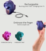 Δονητής Δαχτύλου Σιλικόνης Kisscool Silicone Tapping Finger Vibrator - Μωβ