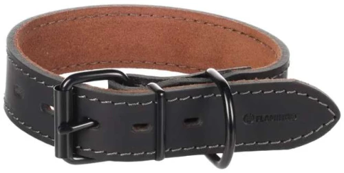 Flamingo Δερμάτινο Κολάρο Σκύλου Collar Montana Wide Black M 35-45cm x 35mm