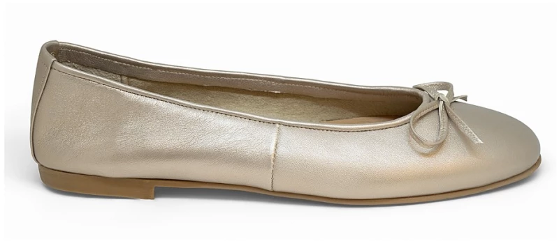 Bigshoes GA2137-13M Δερμάτινη Μπαλαρίνα Μεταλλικό Μπεζ