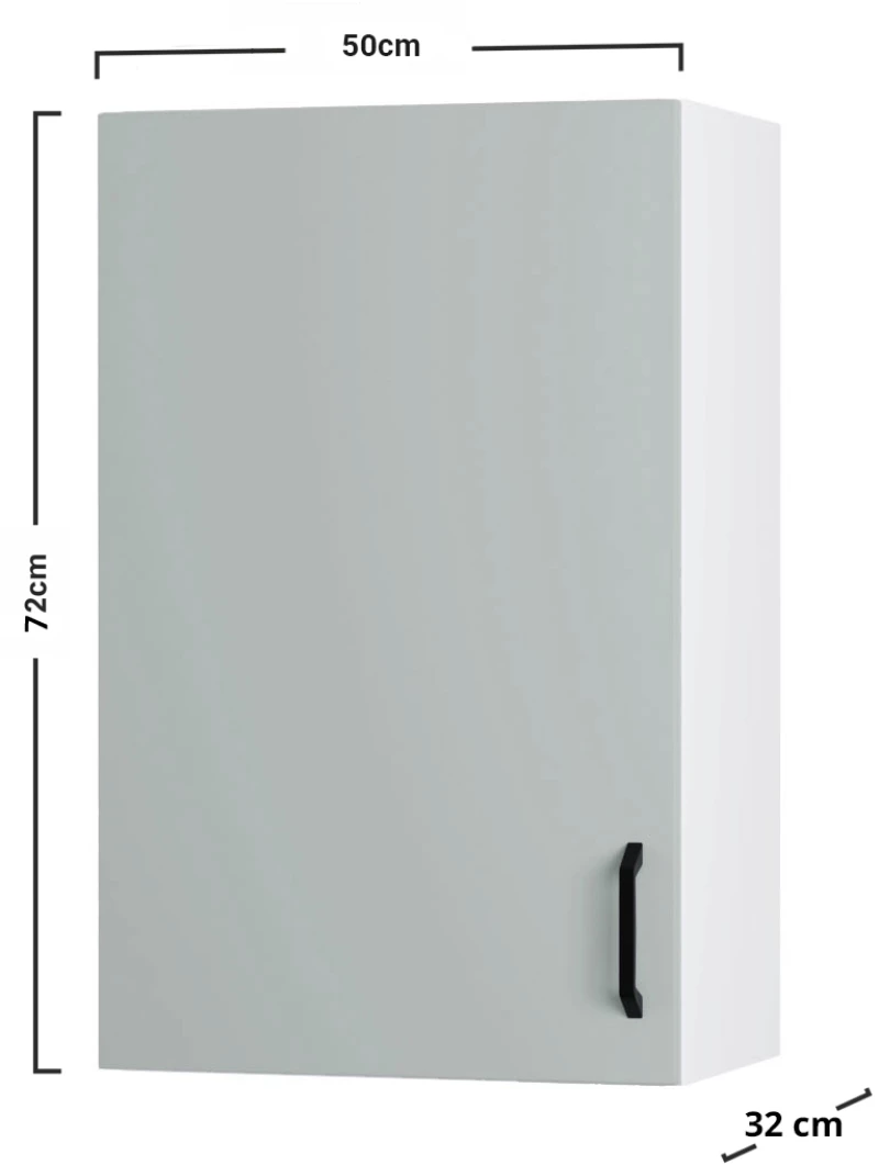 Modest Πάνω Ντουλάπι Γκρι 50x32x72cm