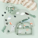 Done by Deer Δίσκος Από Πλαστικό Με Χωρίσματα Playground Green BR90009