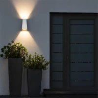 kelvo® FLUX KLV-101-0121 Μοντέρνο Φωτιστικό Τοίχου - Απλίκα LED 6W 750lm 30° AC 220-240V Αδιάβροχο IP65 Θερμό Λευκό 2700K - Bridgelux COB Chip & TÜV SÜD Driver - Λευκό Ματ - Μ5 x Π8.5 x Υ17cm - 5 Χρόνια Εγγύηση