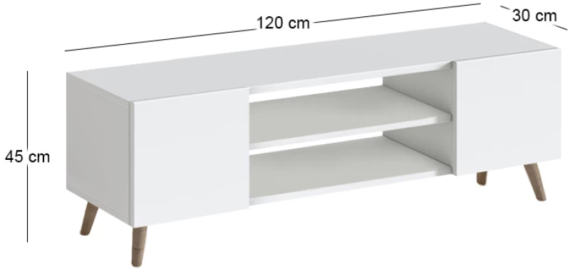 Έπιπλο τηλεόρασης Etna Megapap χρώμα λευκό 120x30x45εκ. | GP026-0106,1