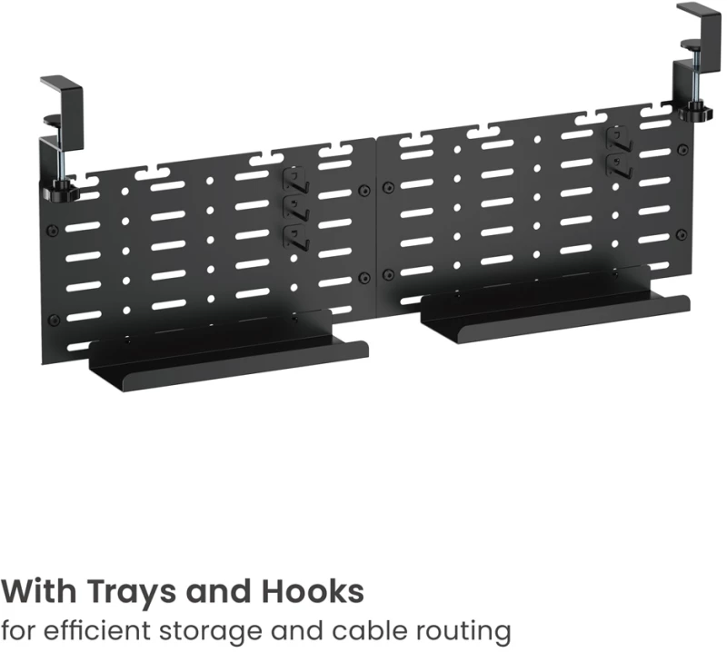 BRATECK cable management γραφείου CC11-20-2, μεταλλικό, 768x63x307mm, μαύρο