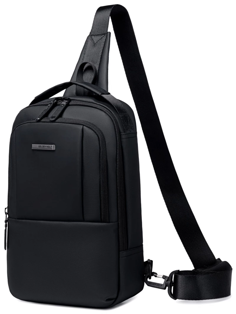 GOLDEN WOLF τσάντα Crossbody GXB00725, 4L, μαύρη