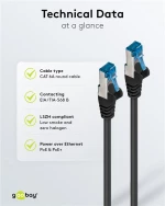 GOOBAY καλώδιο δικτύου 93706, CAT 6A S/FTP, 500MHz, Copper, 10m, μαύρο