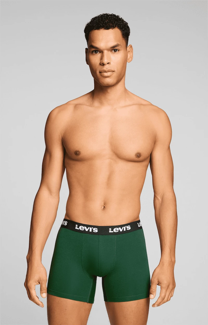 Ανδρικό Boxer Levi's - Fashion λάστιχο - Πράσινο/Μαύρο - 2pack - Regular Fit - Cotton