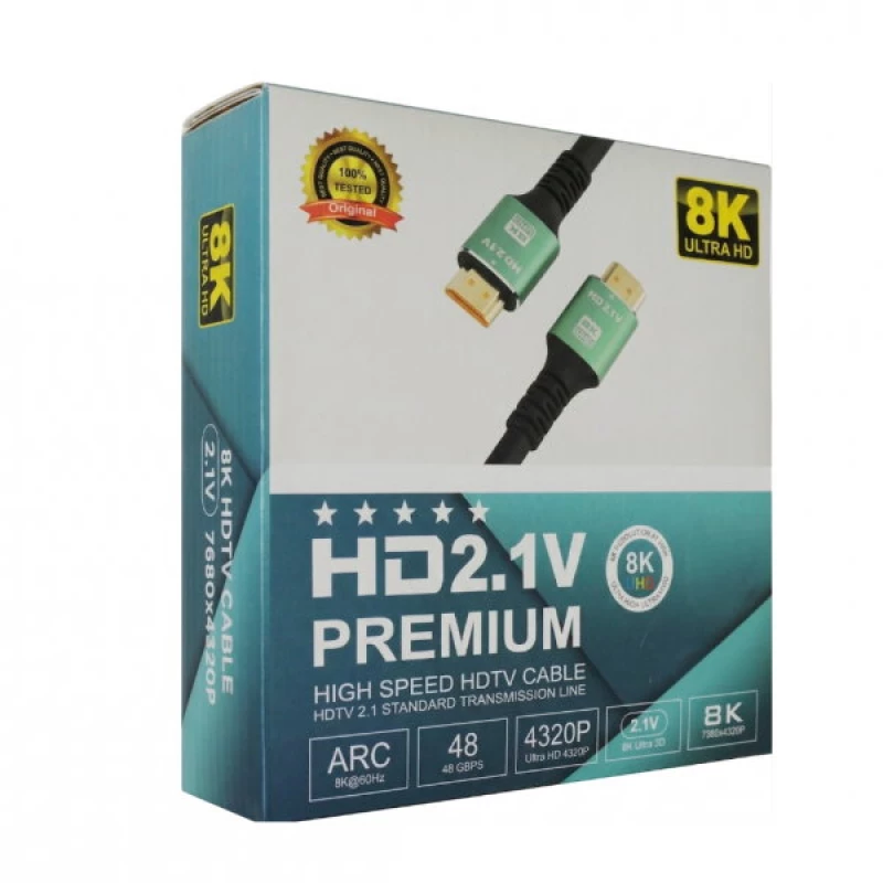 CR250 Καλώδιο HDMI 2.1 8K 3D HDR VRR QMS ALLM (5m) (Μαύρο)
