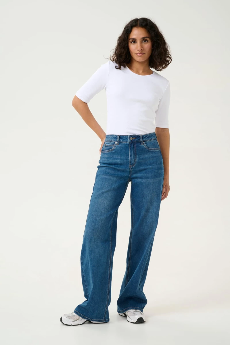 Plus size τζιν παντελόνι φαρδύ Sinem Kaffe - Denim Blue