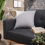 Μαξιλαροθήκη Διακοσμητική Bari 04 Light Grey Teoran 50Χ50 Βαμβάκι-Πολυέστερ