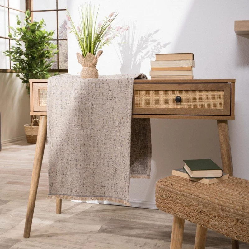 Τραβέρσα Forli 02 Beige Teoran 45X180 Βαμβάκι-Πολυέστερ