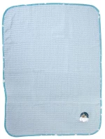 Κουβέρτα Βρεφική Cloudy Bear 175 Πικέ Με Κέντημα Sky Blue DimCol Αγκαλιάς 80x110cm 100% Βαμβάκι
