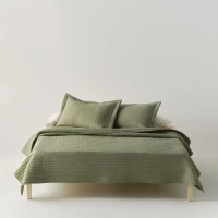 Κουβερλί Mason 02 (Σετ 3τμχ) Olive Green Kentia Υπέρδιπλo 220x240cm Microfiber-Hollowfiber
