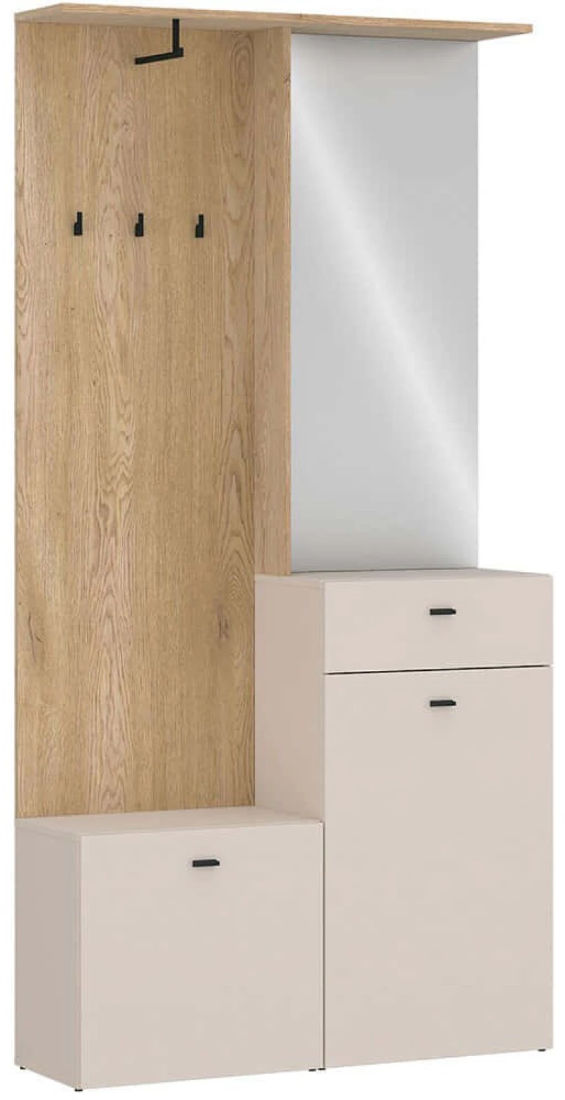 Έπιπλο Εισόδου Velora 162918979 100x36,6x192,1cm Natural-Beige Μοριοσανίδα