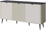 Μπουφές Marly Reg II 162906379 160x40x82cm Off White-Black Μοριοσανίδα,Mdf