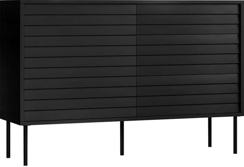 Μπουφές Cortina 162781849 120x40x81cm Black Μοριοσανίδα, Μέταλλο