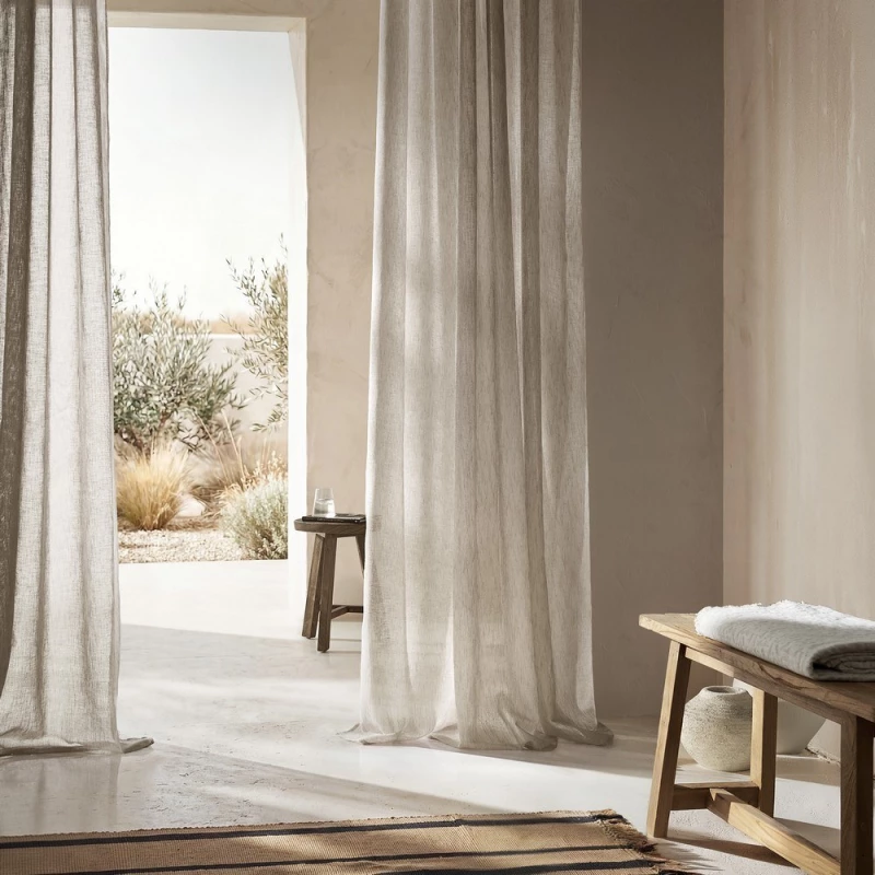 Κουρτίνα Με Σιρίτι Combe 502/01 Cloud Grey Gofis Home 140x295 Πολυέστερ
