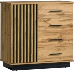 Μπουφές Lamelo III 162842959 90x40x88cm Natural-Black Μοριοσανίδα