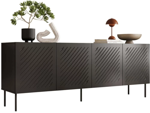 Μπουφές Siena I Plus 162807469 201x40x75cm Black Μοριοσανίδα,Mdf