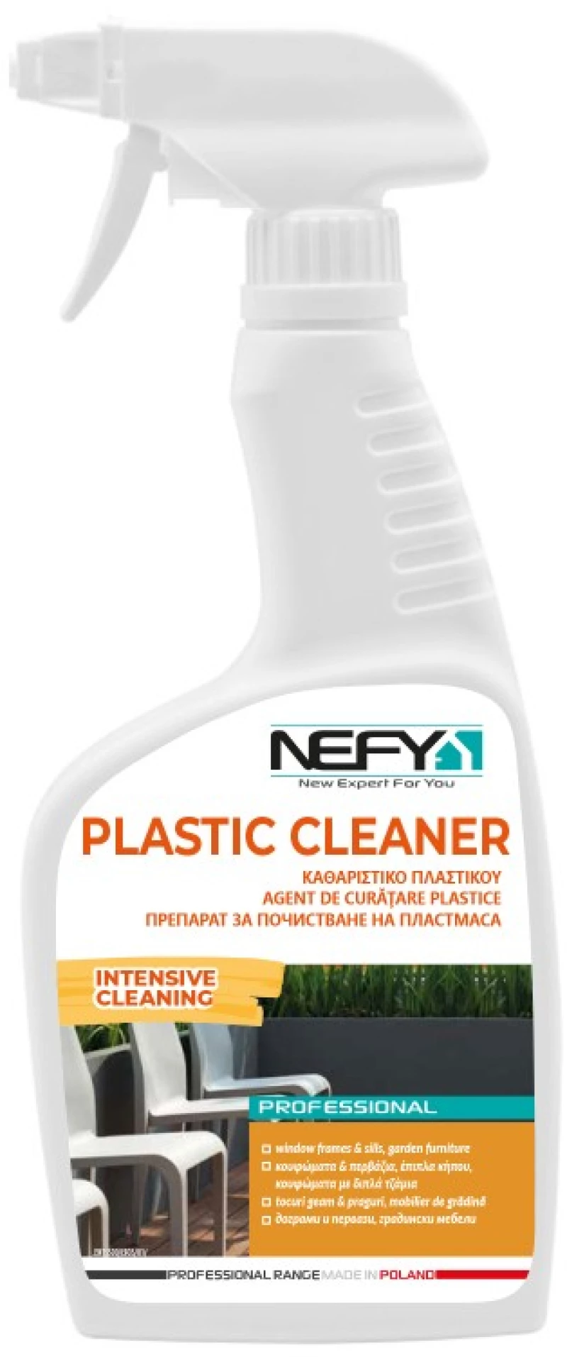 Καθαριστικό Spray Πλαστικών Επιφανειών 500ml Nefy - 5903649070166