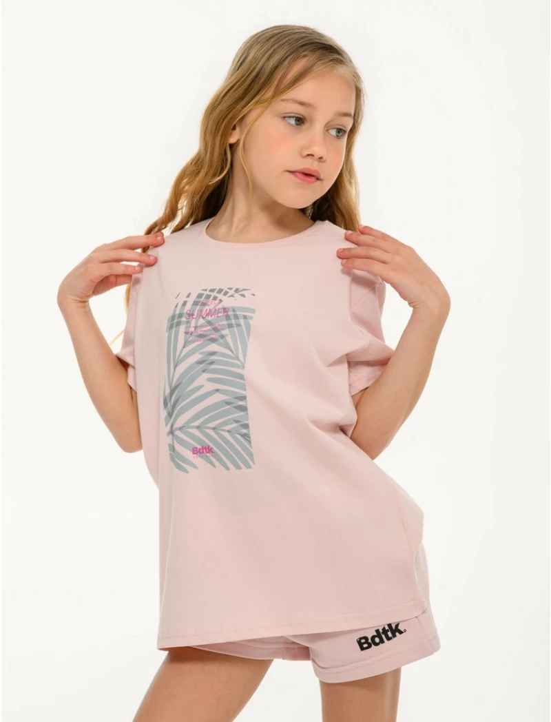 BDTK T-SHIRT SS OVERSIZED 1261-702828 1261-702828-00304 BODY TALK Ροζ