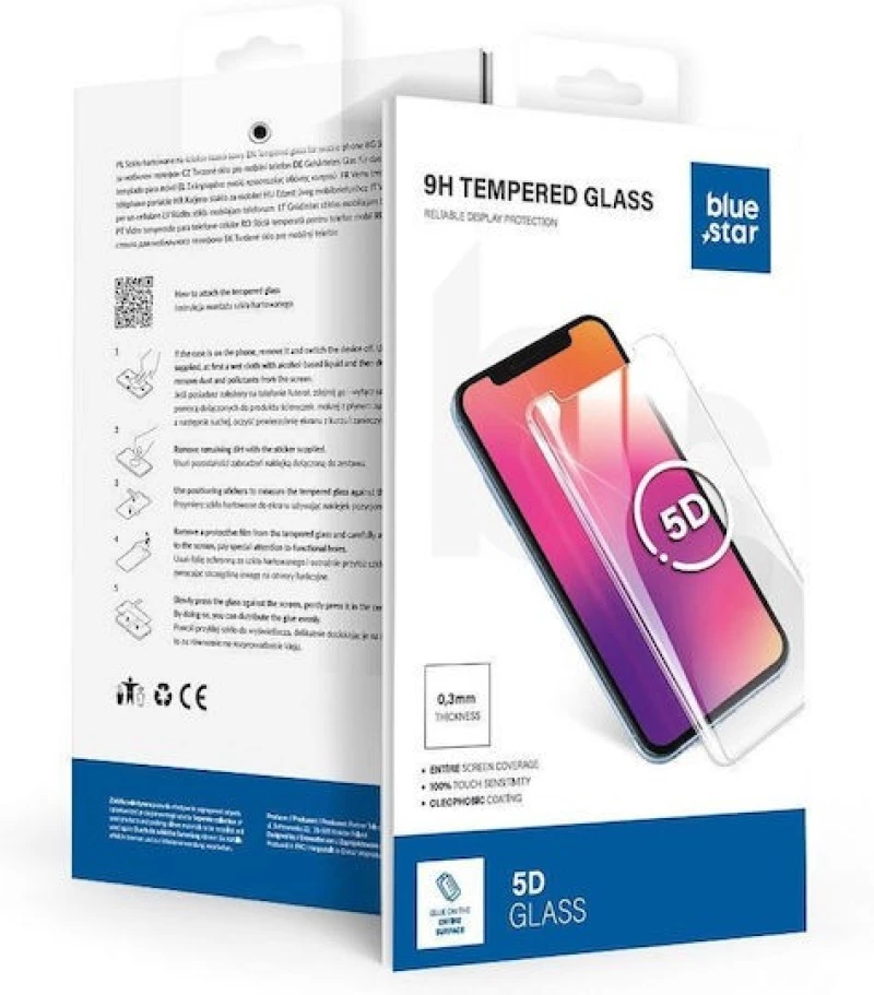 Blue Star 5D Tempered Glass Full Cover & Full Glue για Apple iPhone 16 Pro Max / 17 Pro Max - Μαύρο