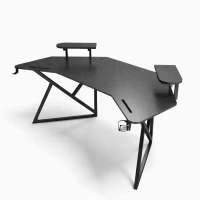 VenCore VenCore 2730-10008 - Gaming Desk 180x70x74cm Black - Μοντέρνο Γραφείο Gaming VenCore Μοριοσανίδας Carbon Fiber με Μεταλλικά Πόδια Μαύρο Μ180 x Π70 x Υ74cm