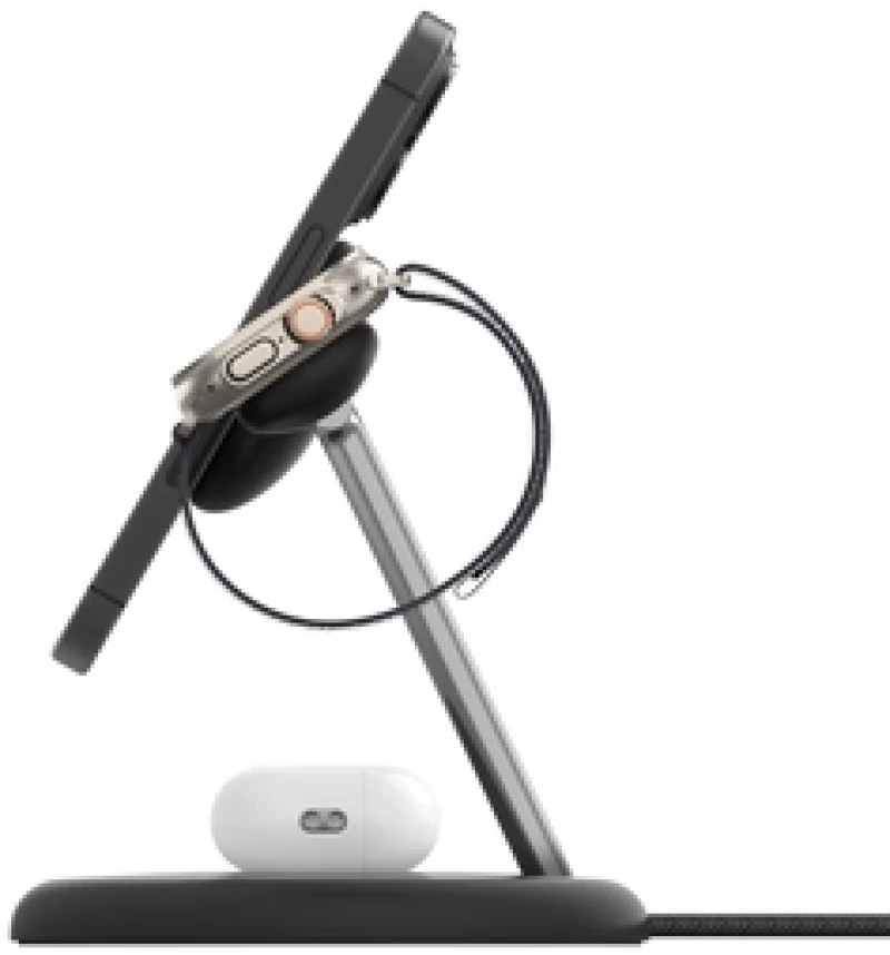 Belkin WIZ023vfBK BOOST^CHARGE™ Pro 3-in-1 Magnetic Stand with Qi2, Black
