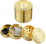 Grinder Τρίφτης Μεταλλικός Champ Bitcoin Gold 40mm - 4 Parts