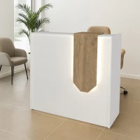 Megapap Γραφείο Υποδοχής - Reception Navita Με Led Λευκό - Sepet Oak 113,6x42x111,8εκ.