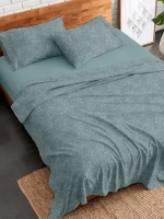 Σετ Σεντόνια Flannel 928 Aqua Μονό με λάστιχο(105x205+30)