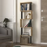 Megapap Βιβλιοθήκη Alvina Sapphire Oak - Ανθρακί 45x19,6x158,8εκ.