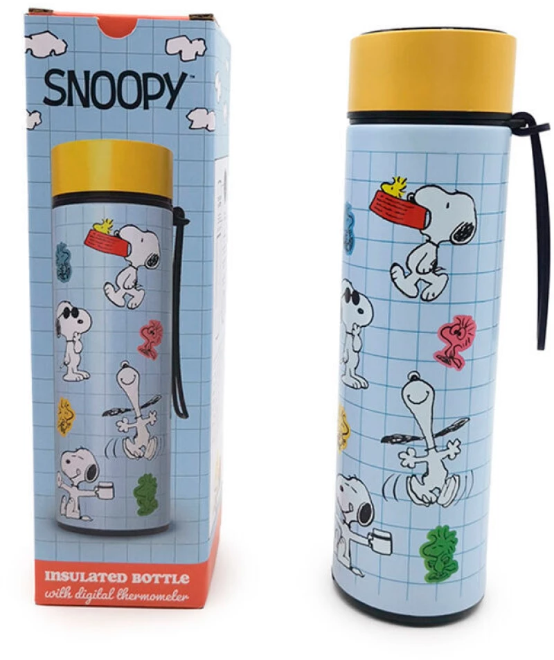 Peanuts Snoopy & Woodstock thermos stainless steel bottle thermometer 450ml
