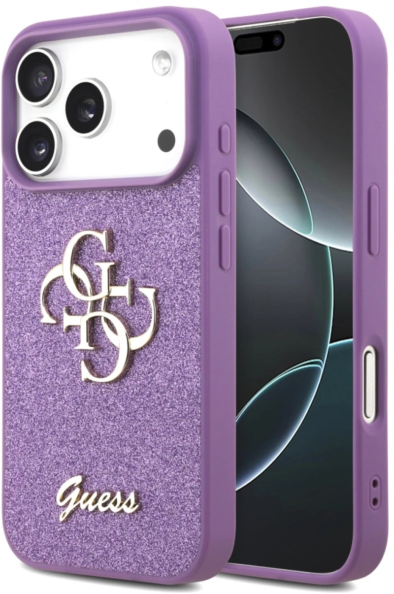 Guess Fixed Glitter Big 4G case for iPhone 17 Pro - purple