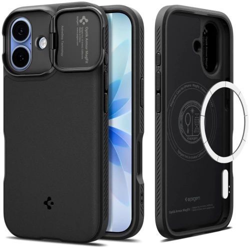 Spigen Optik Armor MagSafe case for iPhone 17 - black
