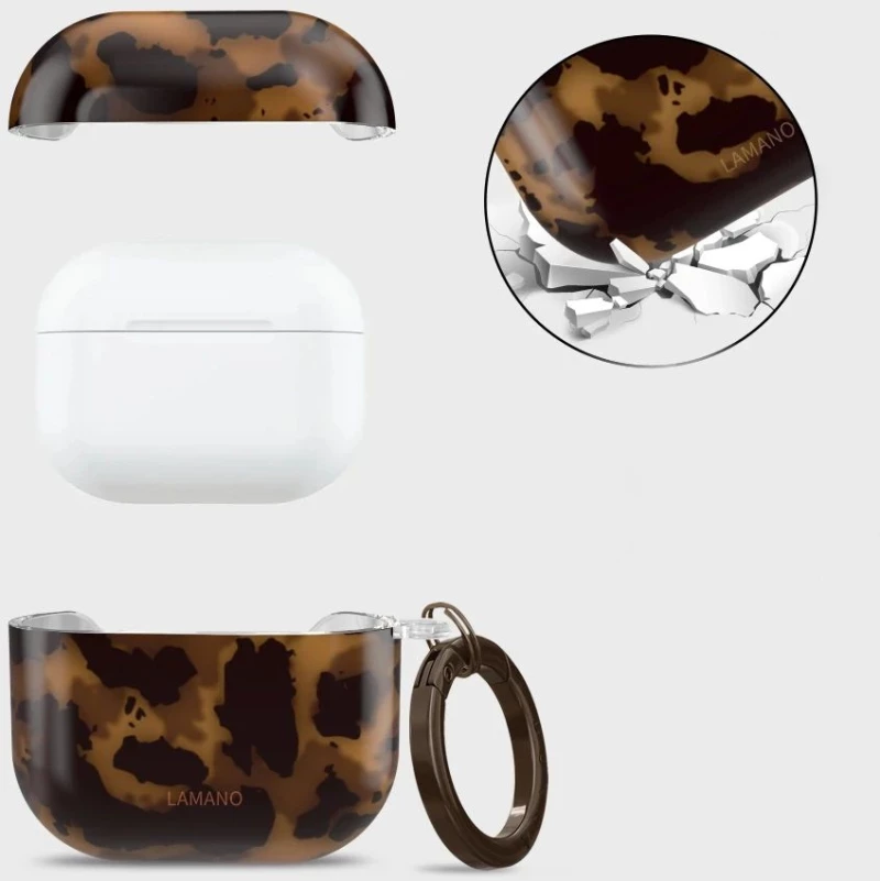 Tech-Protect Lamano case for AirPods 4 - brown and black