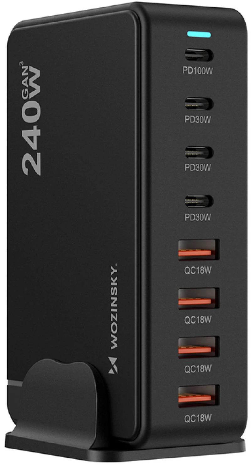 Wozinsky 240W GaN QC3 Charging Station - Black