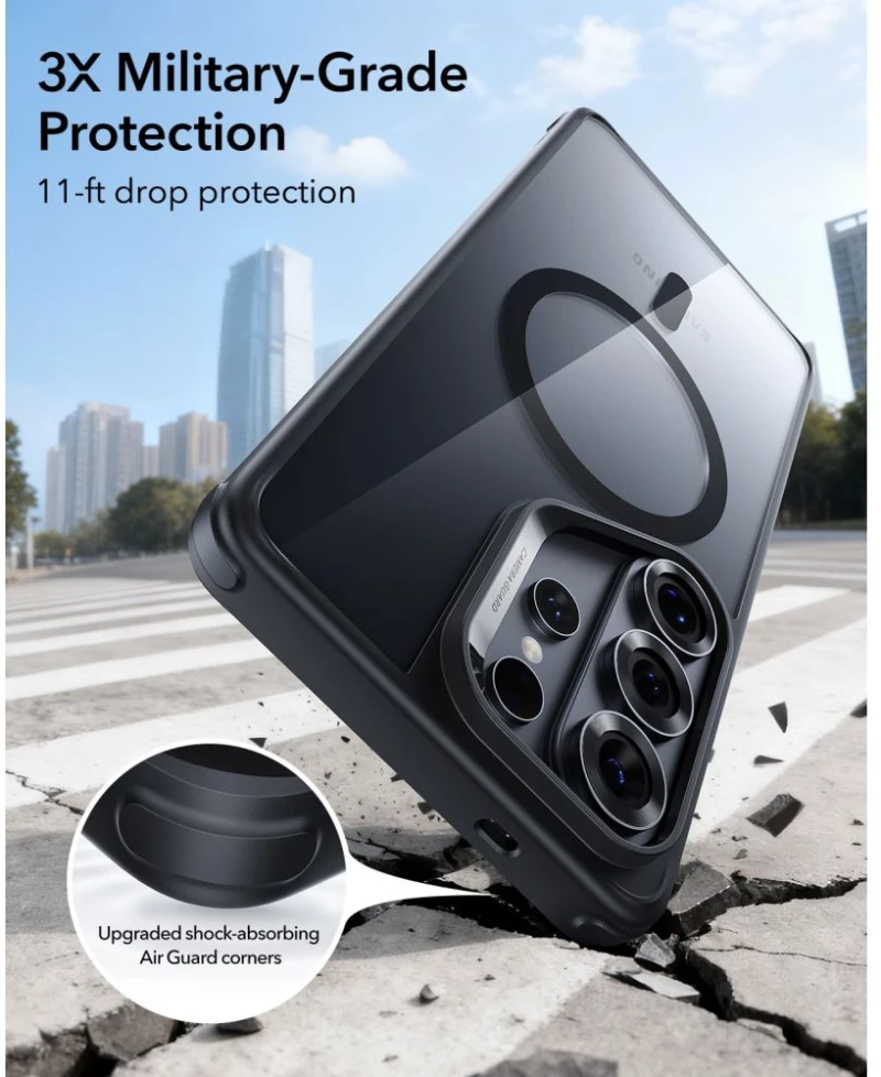 ESR Classic Hybrid MagSafe Case for Samsung Galaxy S26 Ultra - Clear Black