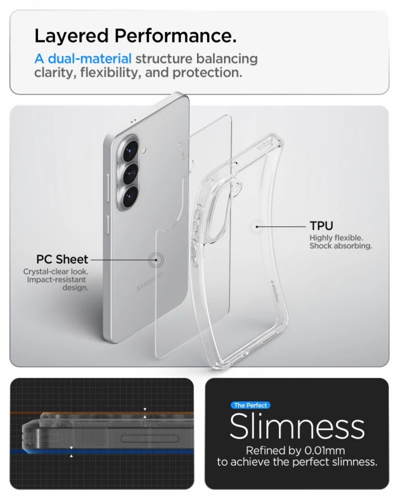 Spigen Ultra Hybrid Case for Samsung Galaxy S26+ - Transparent