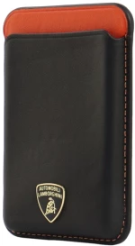 Lamborghini Urus D8 Genuine Leather MagSafe Magnetic Phone Wallet - Black and Red