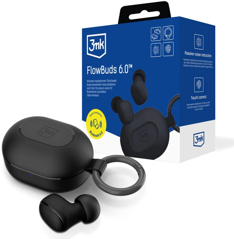 TWS 3mk FlowBuds 6.0 Wireless Headphones - Black