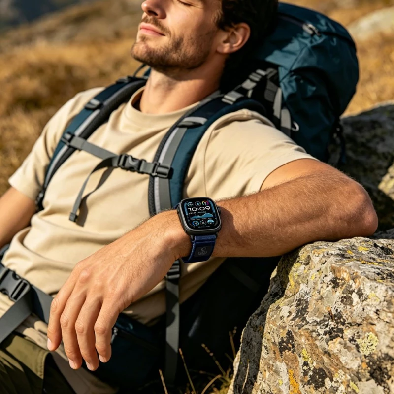 Tech-Protect Nylon Elite Strap for Apple Watch 44 / 45 / 46 / 49 mm - Navy Blue