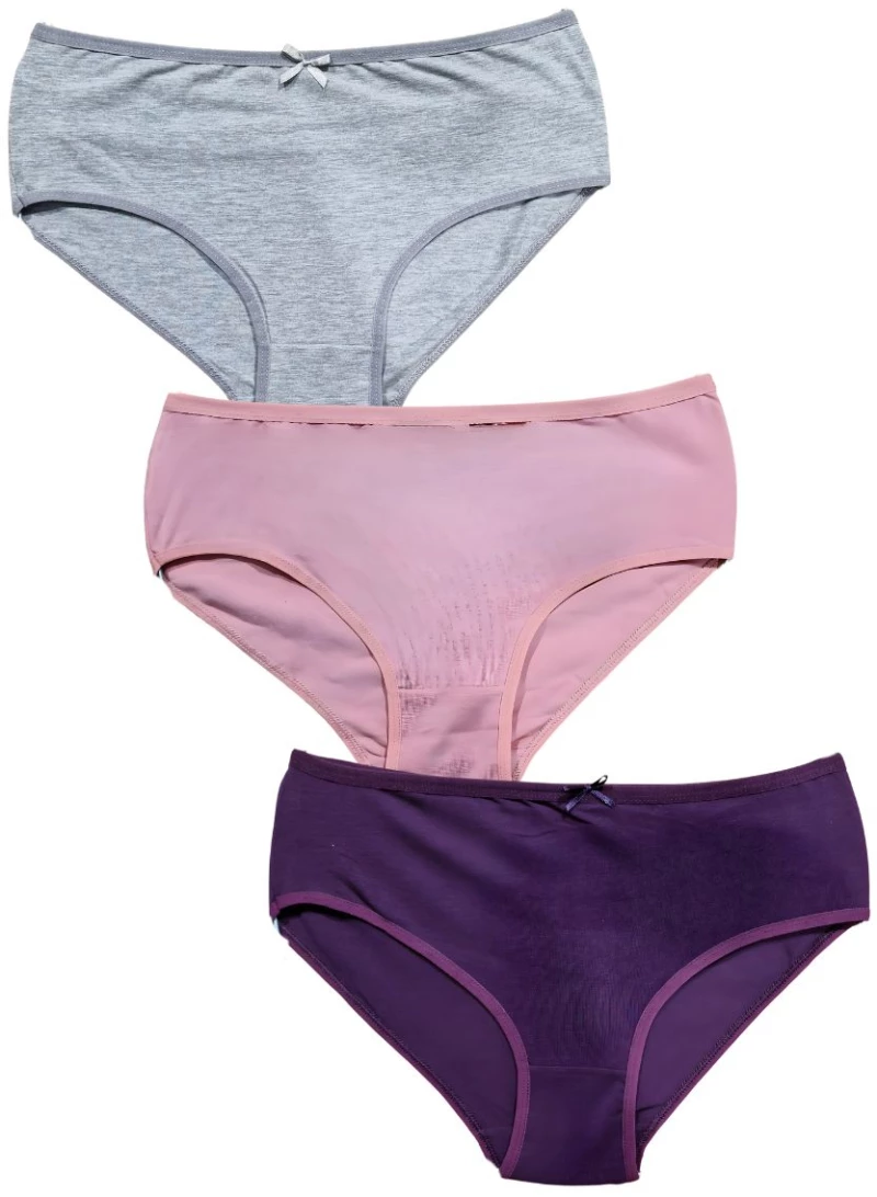 Γυναικεία Βαμβακερά Σλιπ σε Μεγάλα Μεγέθη 3Pack D1004 - ΠΟΛΥΧΡΩΜΟ